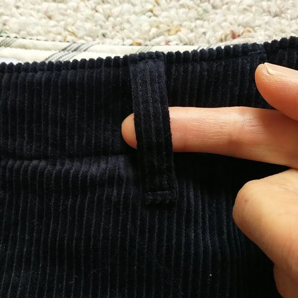 Ines DeLa Fressange X Uniqlo Mini Skirt 0 Blue WhaleCorduroy Front Button Cotton